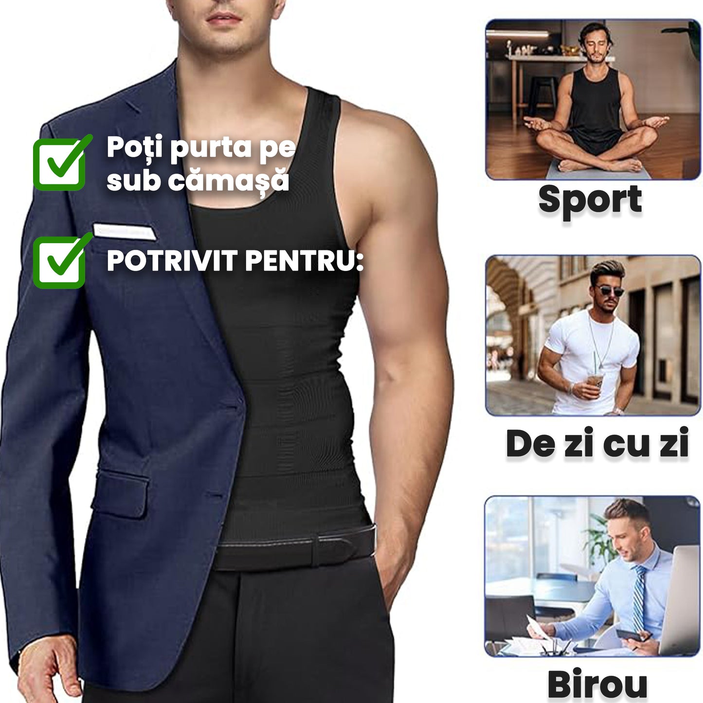 Maiou Modelator pentru Bărbați Slim’n Lift – Ascunde Burta
